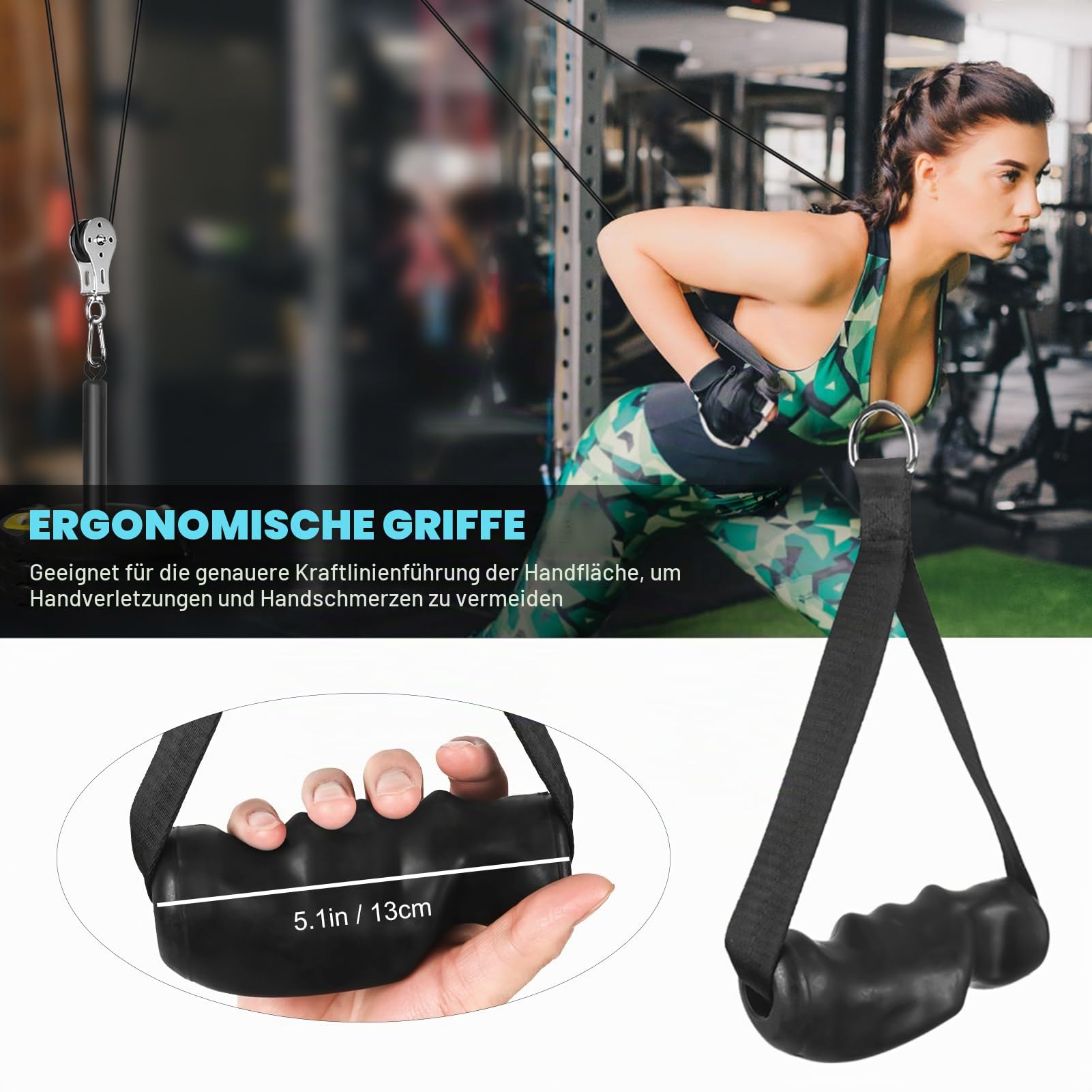 Kabelzug Fitness Latzug Gym Kabelsystem Latzug Fitnesssgeräte Kabelzug Pulley System Latzugmaschine Fitness Riemenscheibe Kabelmaschine für LAT Pull Down, Bizeps Curl