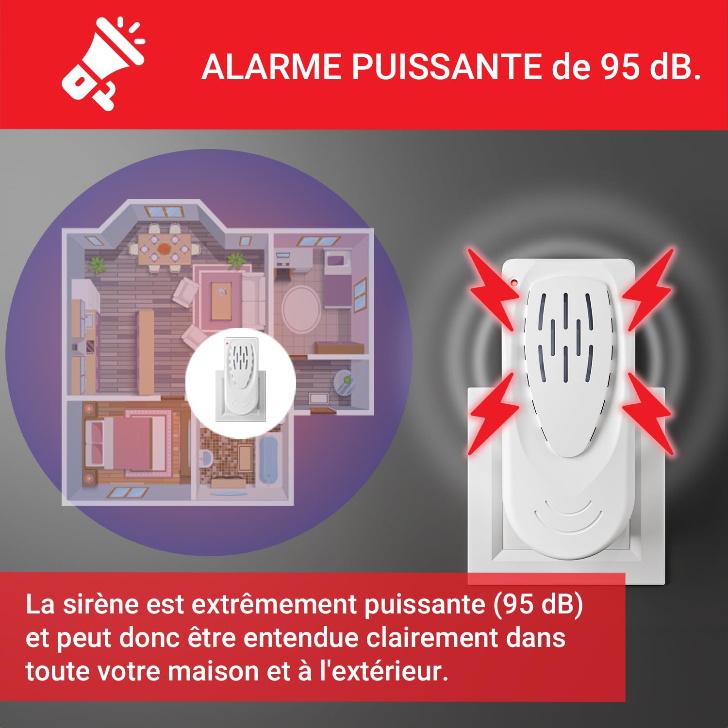 ELEKTROBOCK Alarme de piscine ELBO-073 - Détecteur de mouvement flottant avec sirène 95dB, l'eau bouge - le récepteur radio déclenche une alarme forte, installation facile, IP67, pour toutes piscines