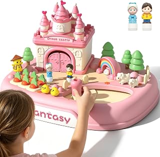 Magnetic Doll House Toys for Girl 3-8 Year Old: Princess Building Playsets Magnetic Montessori Educational Toy Castle Doll House Gifts for Girls Birthday Presents Sensory Companion for Kids