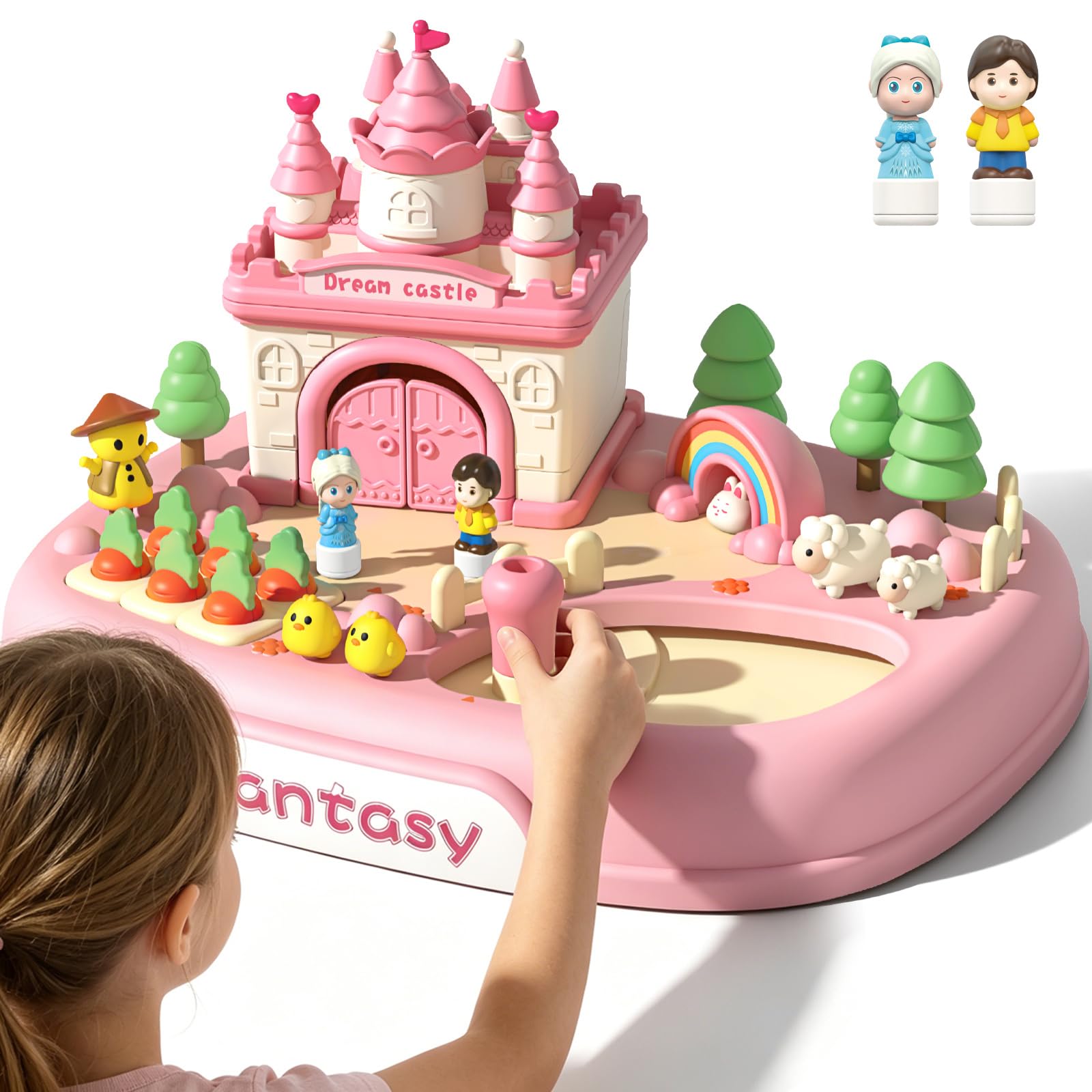 Beria Magnetic Doll House Toys for Girl 3-8 Year Old: Princess Building Playsets Magnetic Montessori Educational Toy Castle Doll House Gifts for Girls Birthday Presents Sensory Companion for Kids