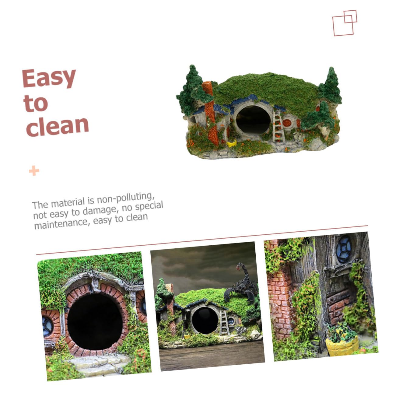 DOITOOL Figurita Decorativa De Resina para Acuarios Escondite Creativo para Peces y Reptiles Adorno De Casa para Tanques De Agua Refugio Subacuático para Gambas y Pequeños Habitantes
