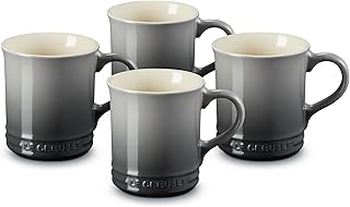 Stoneware Set of 4 Mugs, 14 oz. each, Oyster