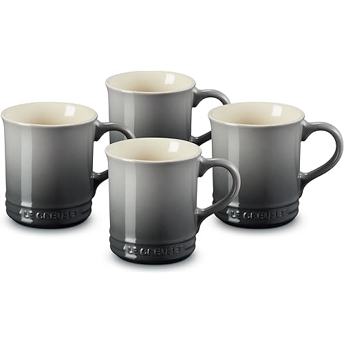 Le Creuset Stoneware Set of 4 Mugs, 14 oz. each, Oyster
