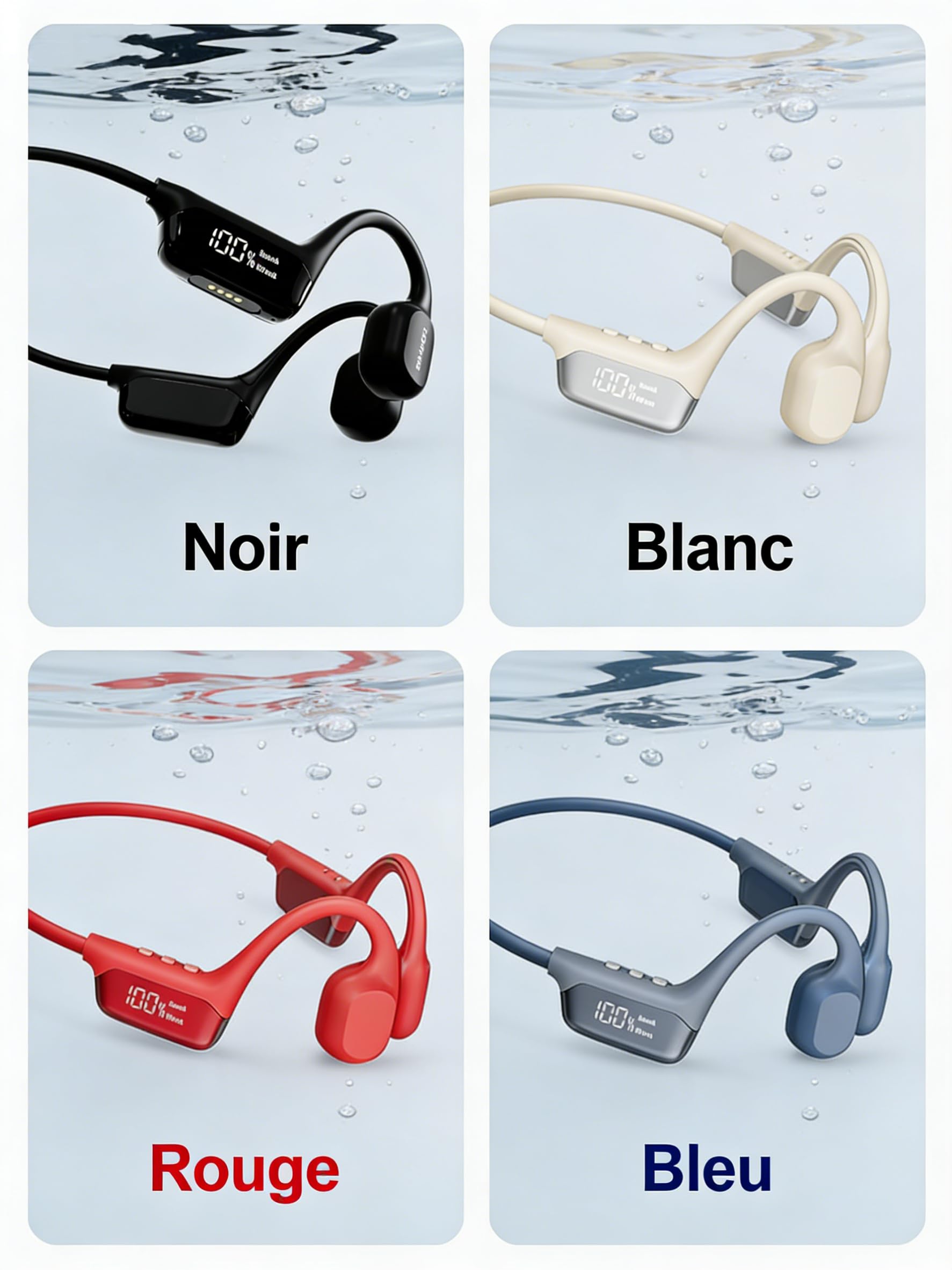 Luvant Bone Conduction Headphones – Open Ear Bluetooth Wireless Headphones, IPX8 Waterproof, Lightweight Sports Headphones with 360° Audio, Long Battery Life for Running, Cycling & Workouts (Red)