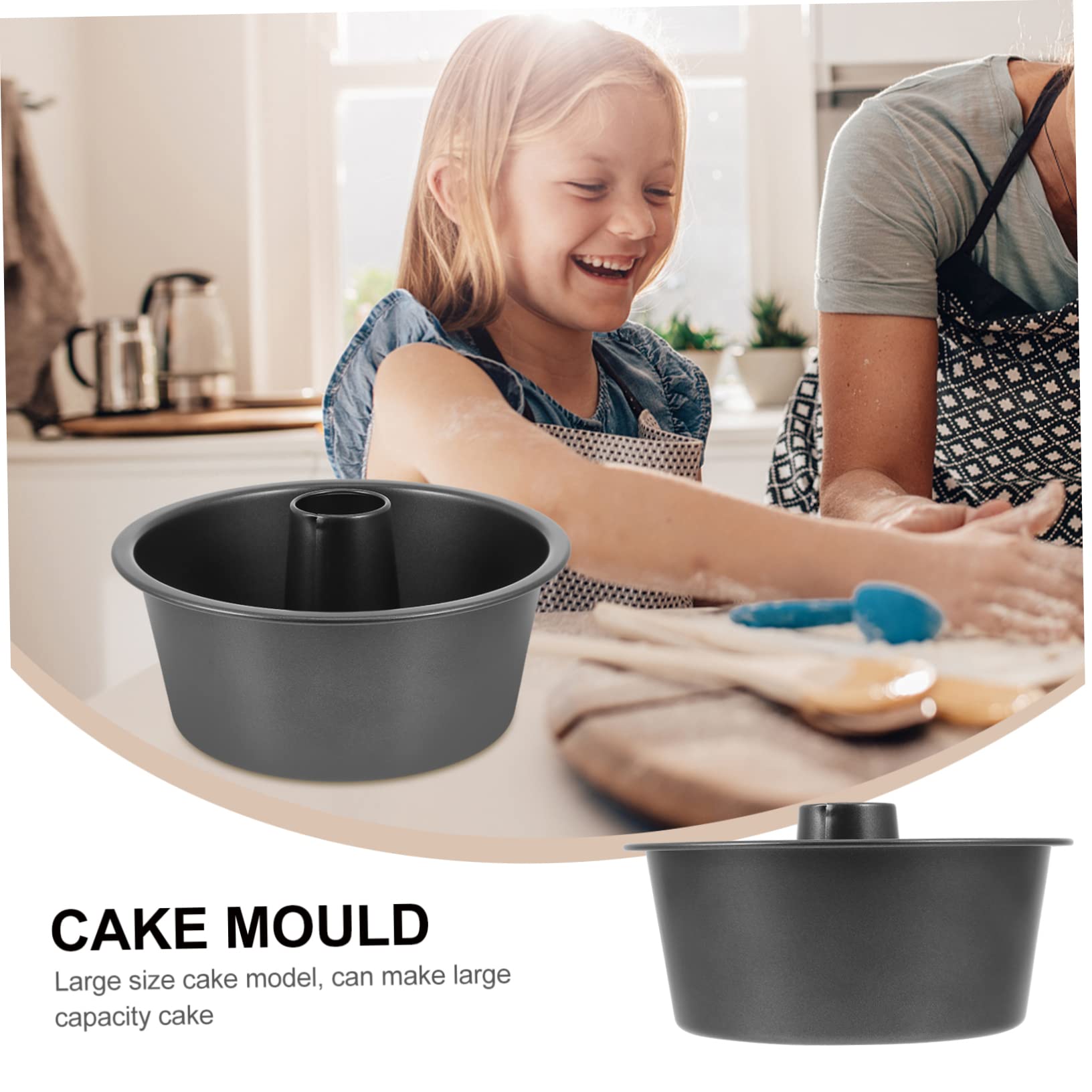 IMIKEYA Moule à Gâteau Rond en Acier au Carbone Noir, Ambiance Halloween
