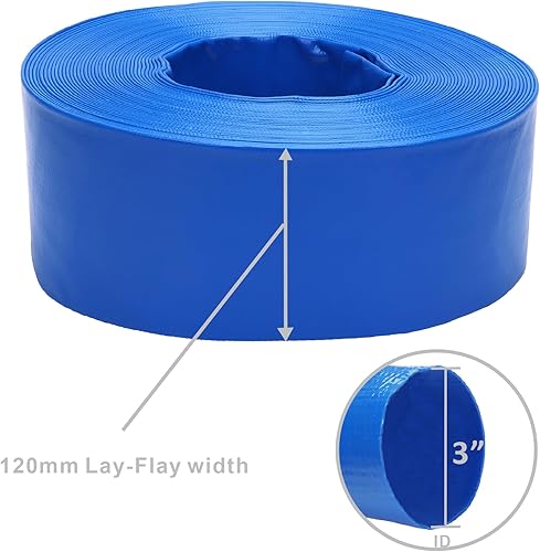 Miniatura 17 de Lay-Flat Manguera de retrolavado para piscina, manguera de descarga reforzada de PVC resistente a la intemperie, manguera de drenaje de piscina