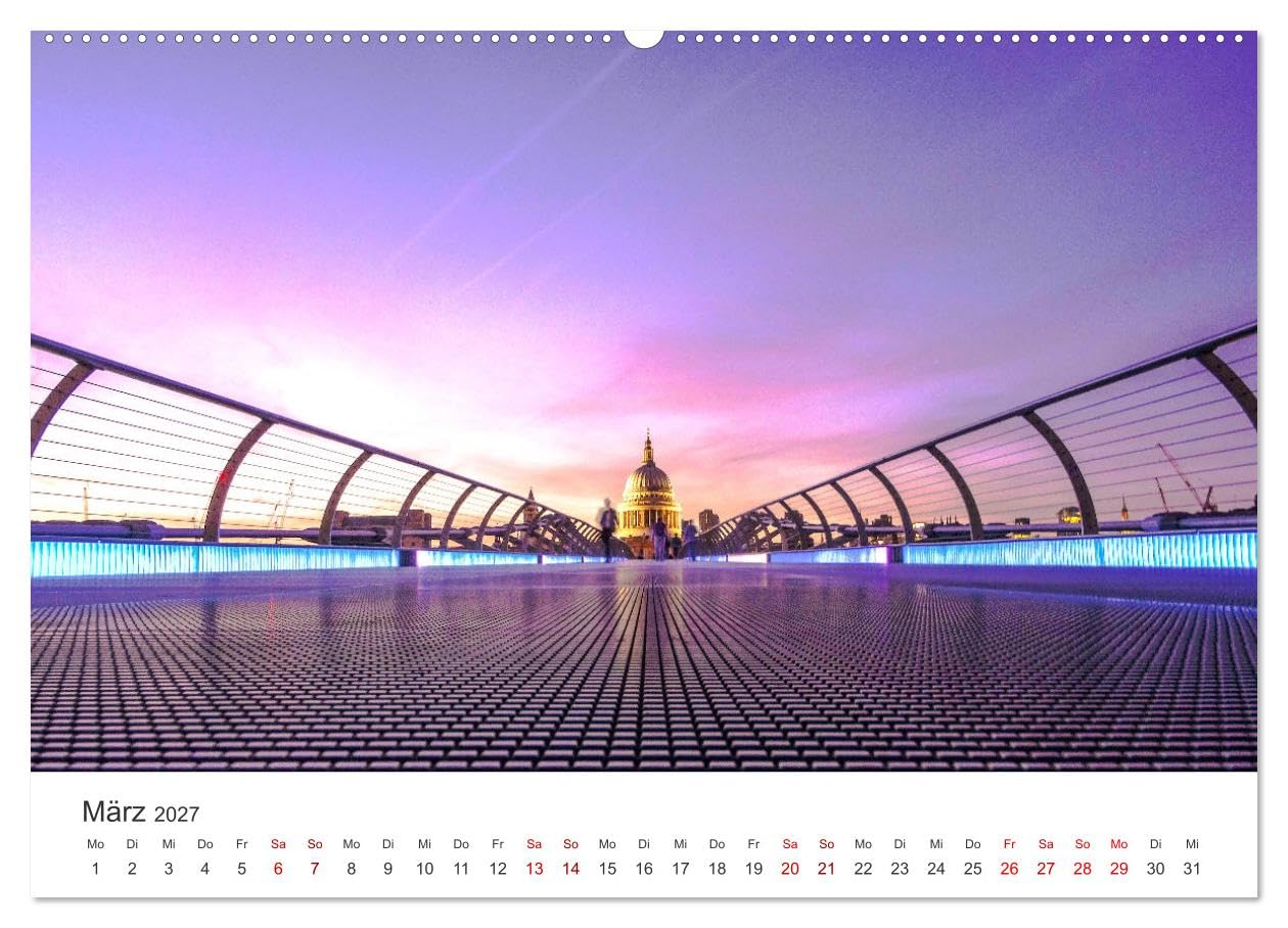 CALVENDO - London - In der Stadt der Superlative. (Wandkalender 2027 DIN A2 quer), Monatskalender: Doppeldeckerbusse, Telefonzellen und eine königliche Familie.