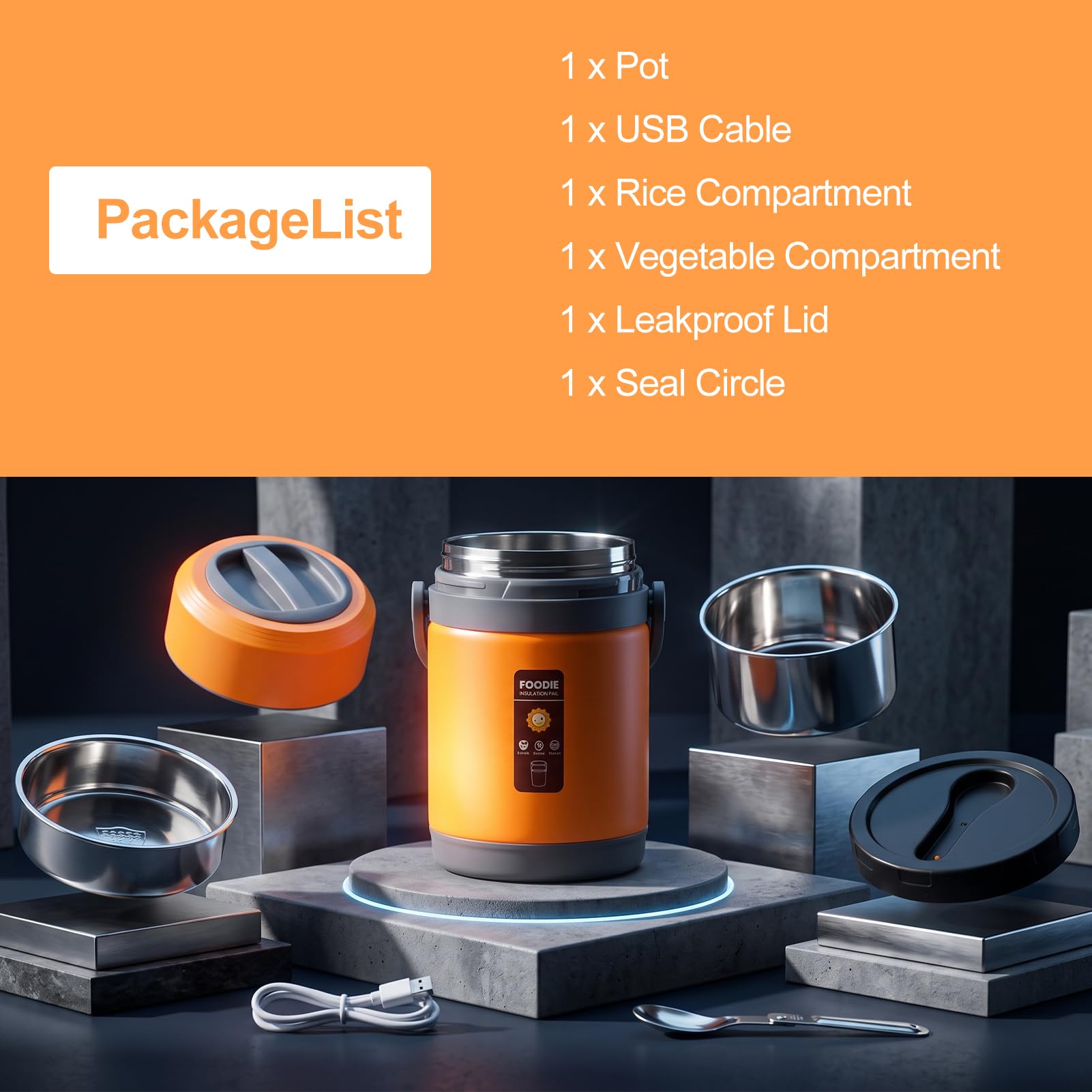 Hot Pot Electric mit Dampfer, 2L -Ramenkocher, Elektro -Topf für Pasta, Shabu Shabu, Haferflocken, Suppe und Ei, Tragbarer Kocher, Grundnahrungsraum -Essentials, Tragbarer (ORANGE)