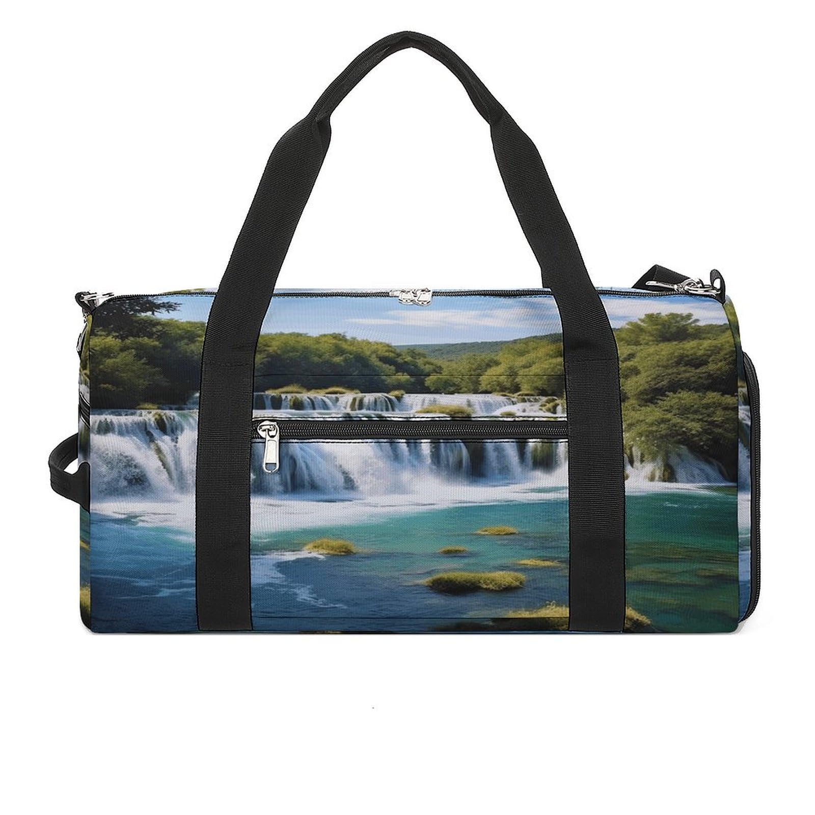 Turnbeutel für Damen und Herren, Wasserfälle auf dem Fluss Krka, wiederverwendbar, Turnbeutel mit Schuhfach, Stil, Einheitsgröße, modern, Stil:, Einheitsgröße, Modern