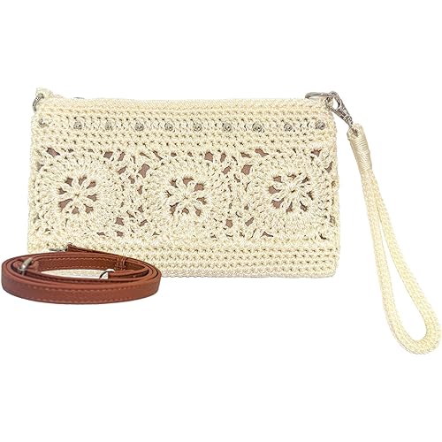 Eiyye Wristlet Wallet Clutch Purse for Women Handmade Crossbody Shoulder Bag Multi-Functional Small Wristlet Purse Phone Bag