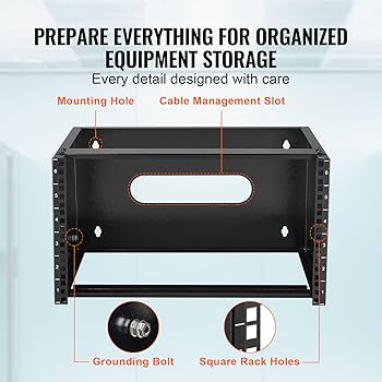 Amazon | VEVOR 6U ネットワークラック 深さ14インチ 壁取り付け