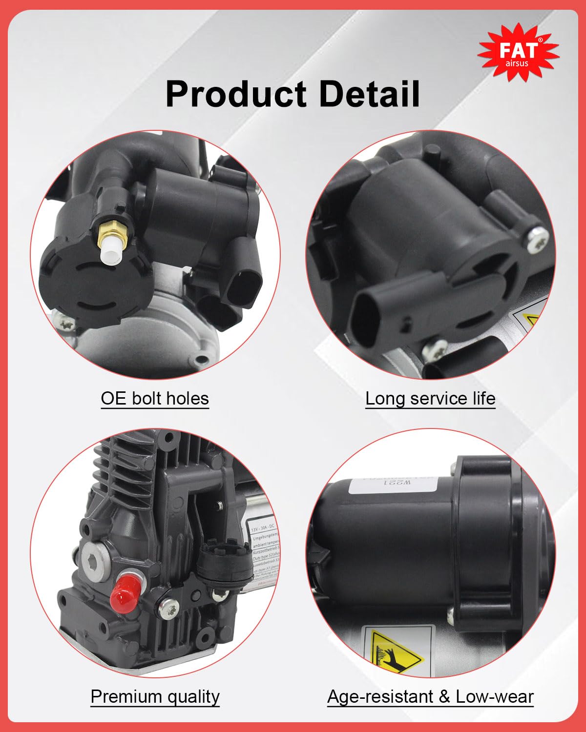2213201704 W221 Bomba de compresor de suspensión neumática compatible con Mercedes Clase S SL550 2213200904 2213201604 0025427619 2213201604
