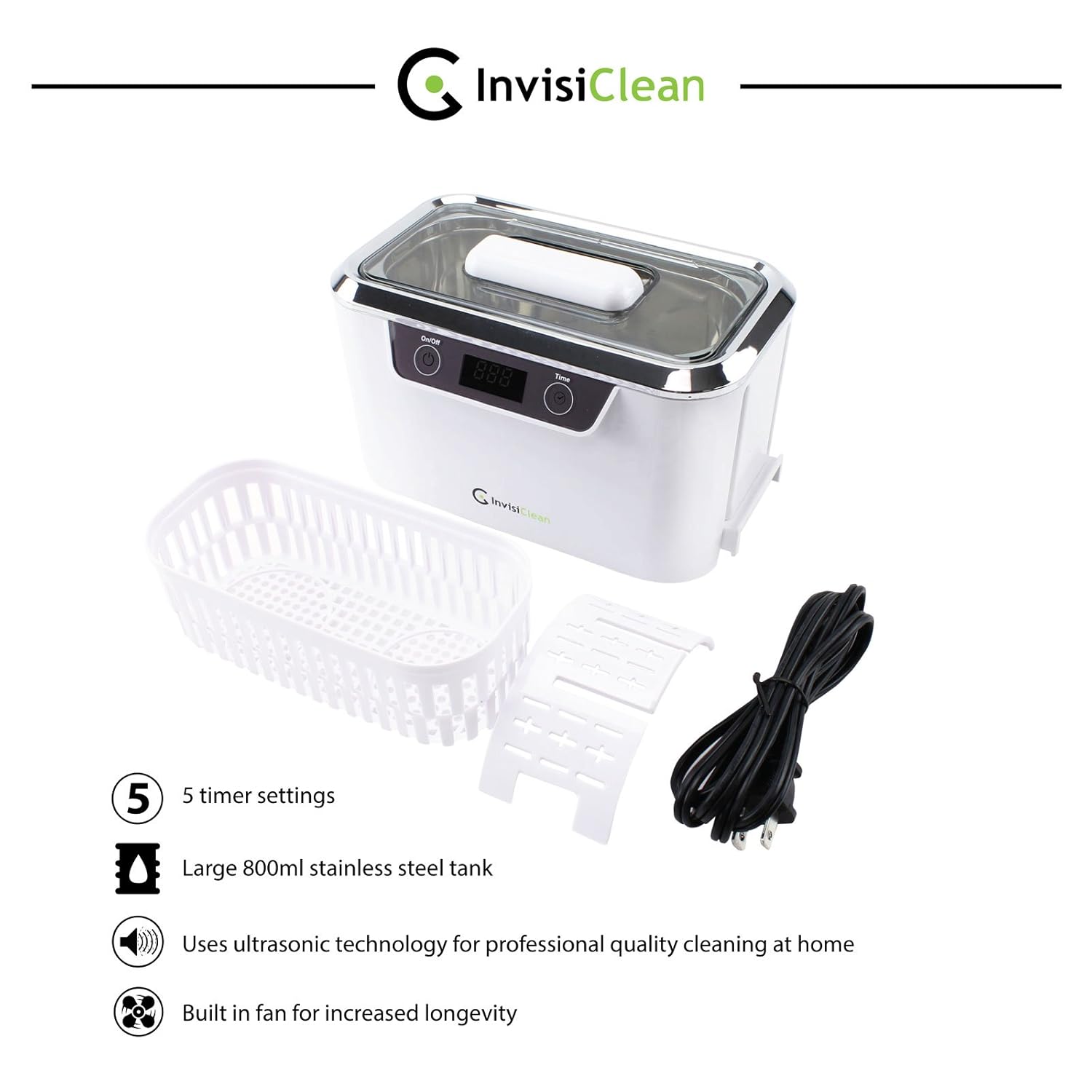Hot Deals InvisiClean Professional Ultrasonic Cleaner Machine for Jewelry, Diamonds, Eyeglasses, Sunglasses, Dentures, and Rings – Pro Elite Model IC-2755