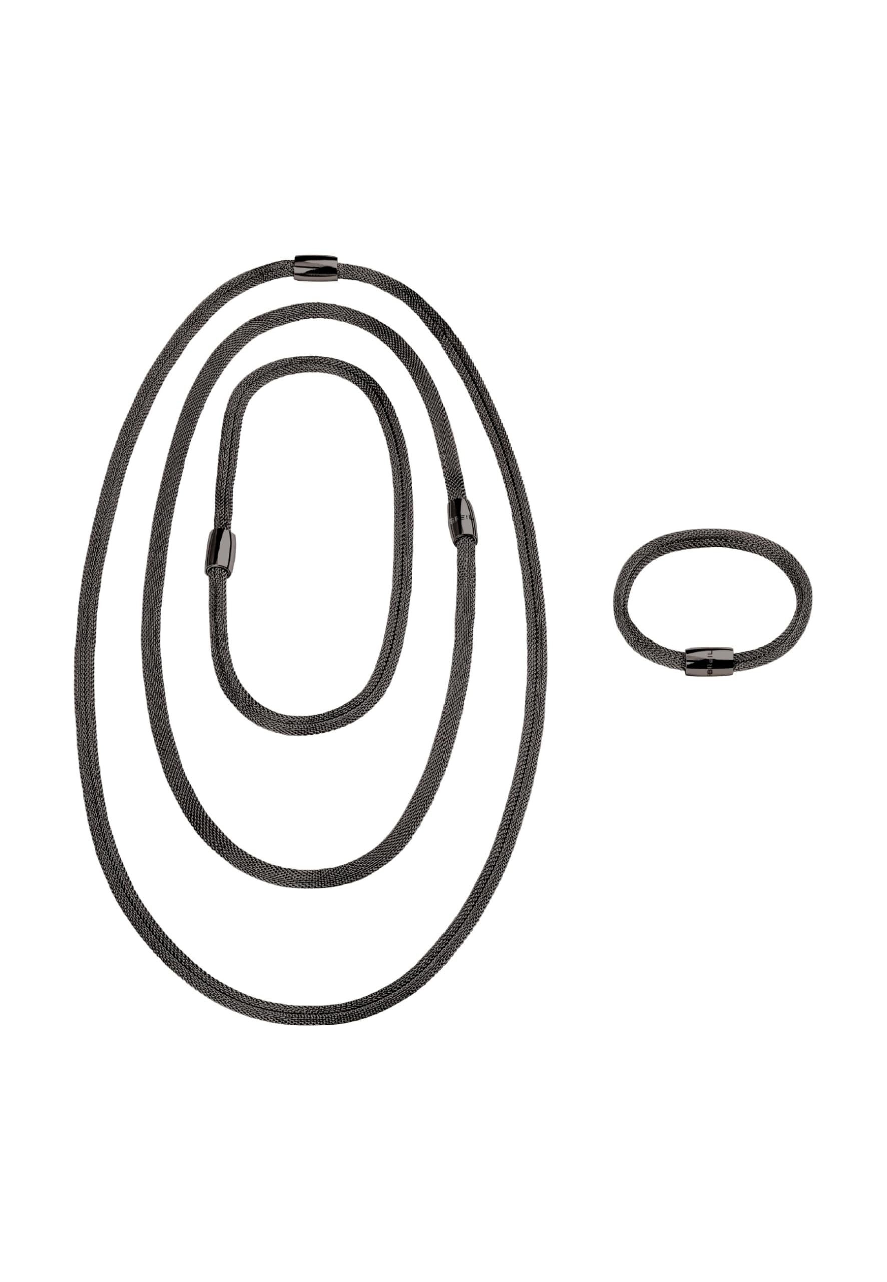 Breil - Soft Set XL - Collana XL, Collana, Girocollo e Bracciale Donna Collezione MAGNETICA SYSTEM TJ2840 - Trasformabili e Abbinabili ad Altri Elementi della Collezione - in Maglia d'Acciaio Silver