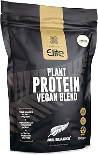 Healthspan Elite All Blacks Plant Protein Vegan Blend (750g) | 23g Protein Per Serving | Advanced Formula of 3 Plant-Based Proteins | Natural Sweetener (Vanilla)