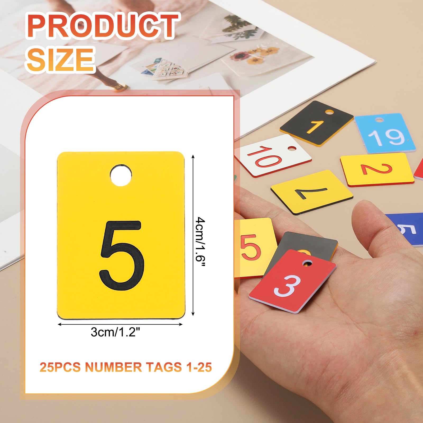 PATIKIL 25PCS Rectangle Number Tags 1-25 - Image 2