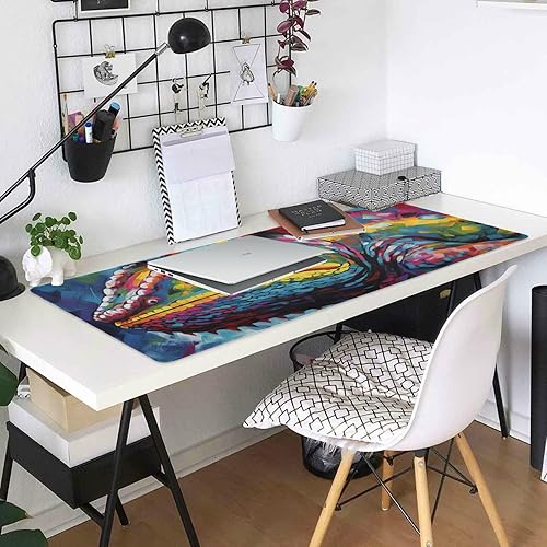 Miniatura 6 de Alfombrilla de mouse grande de 35.5 x 16 pulgadas con costuras antideshilachamiento, base de goma antideslizante, ideal para juegos y uso en la