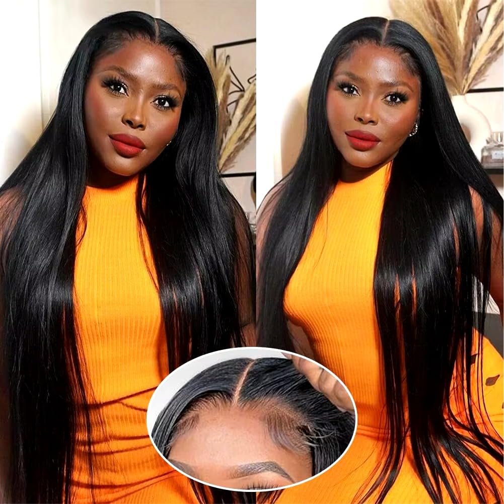 Amazon.com : JUBOTIN 32 Inch Glueless Wigs Human Hair Pre  display picture 3