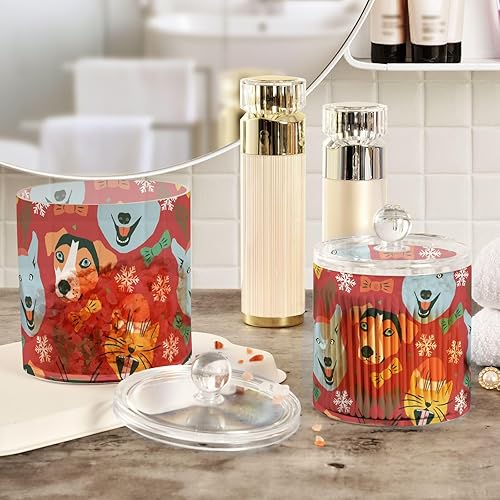 Miniatura 4 de Tarros de regalo de Navidad para gatos y perros, tarros con tapas, tarros de plástico, recipientes de baño, tarro de algodón para dormitorio,