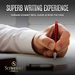 Deep Crimson Red Rollerball Scriveiner - Stunning Red Lacquer Luxury Pen with Chrome Finish, Schmidt Ink Refills, Roller Ball Pen Gift Set for Men & Women, Professional, Executive, Office, Nice Pens