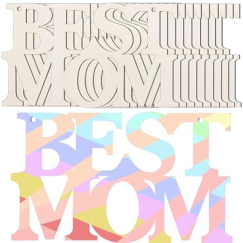 Best MOM Unfinished Wooden Crafts, Mothers Day Crafts for Painting,