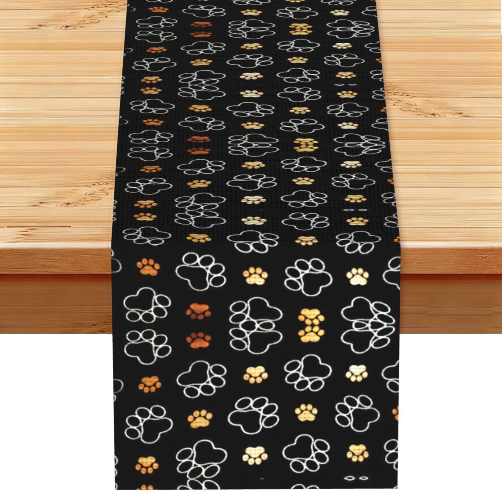Dog Paw Prints Stylish Printed Table Cloth, Decorative Table Runner 13x72in for Home, Party and Banquet Home Decor