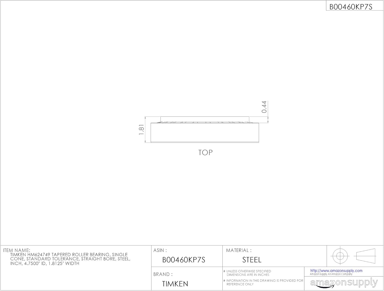 Timken Tapered Roller Bearing Cone - HM624749