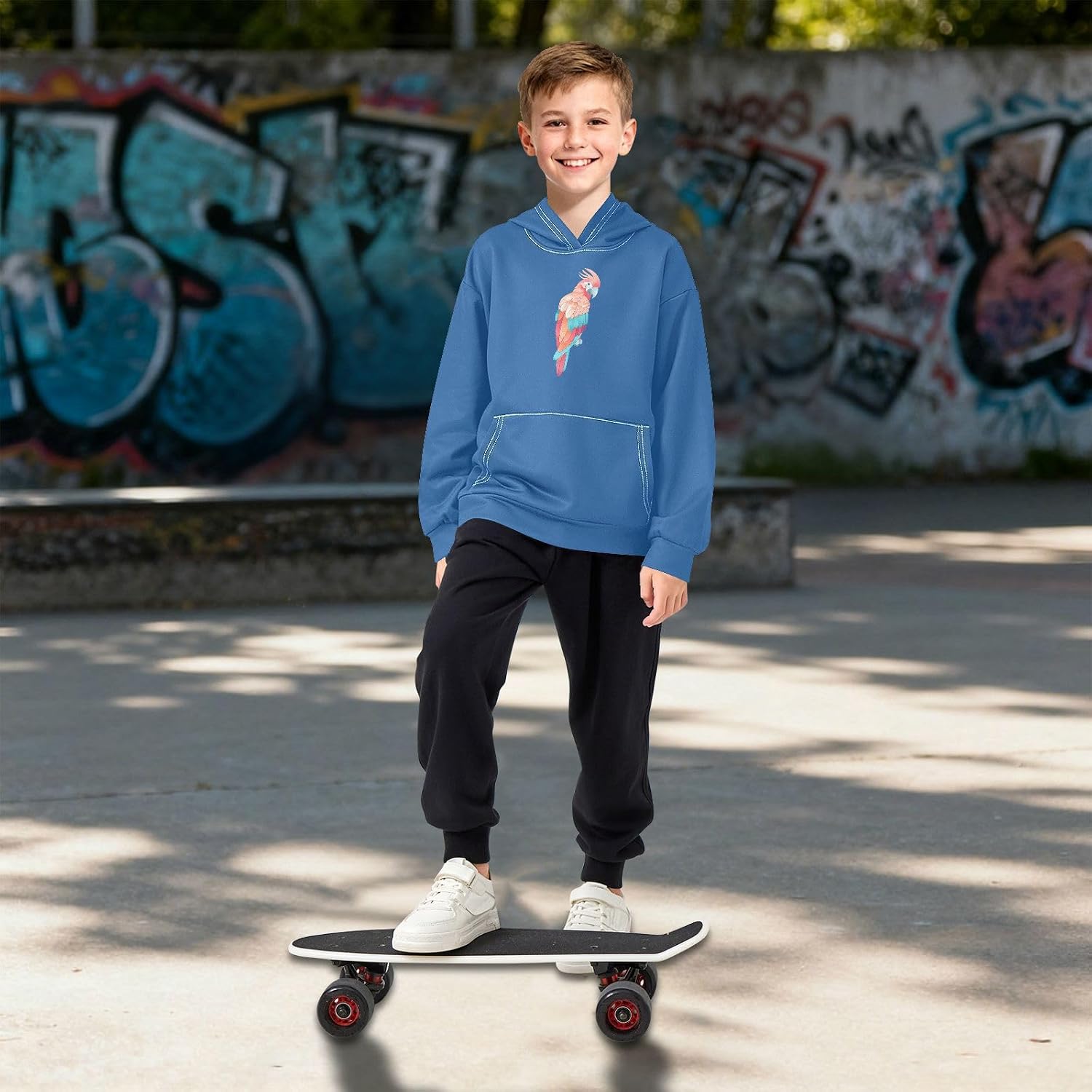 ALAZA parrot Cockatoos Hoodies Sweatshirt for Boys Girls Kids Hooded Pullover Top