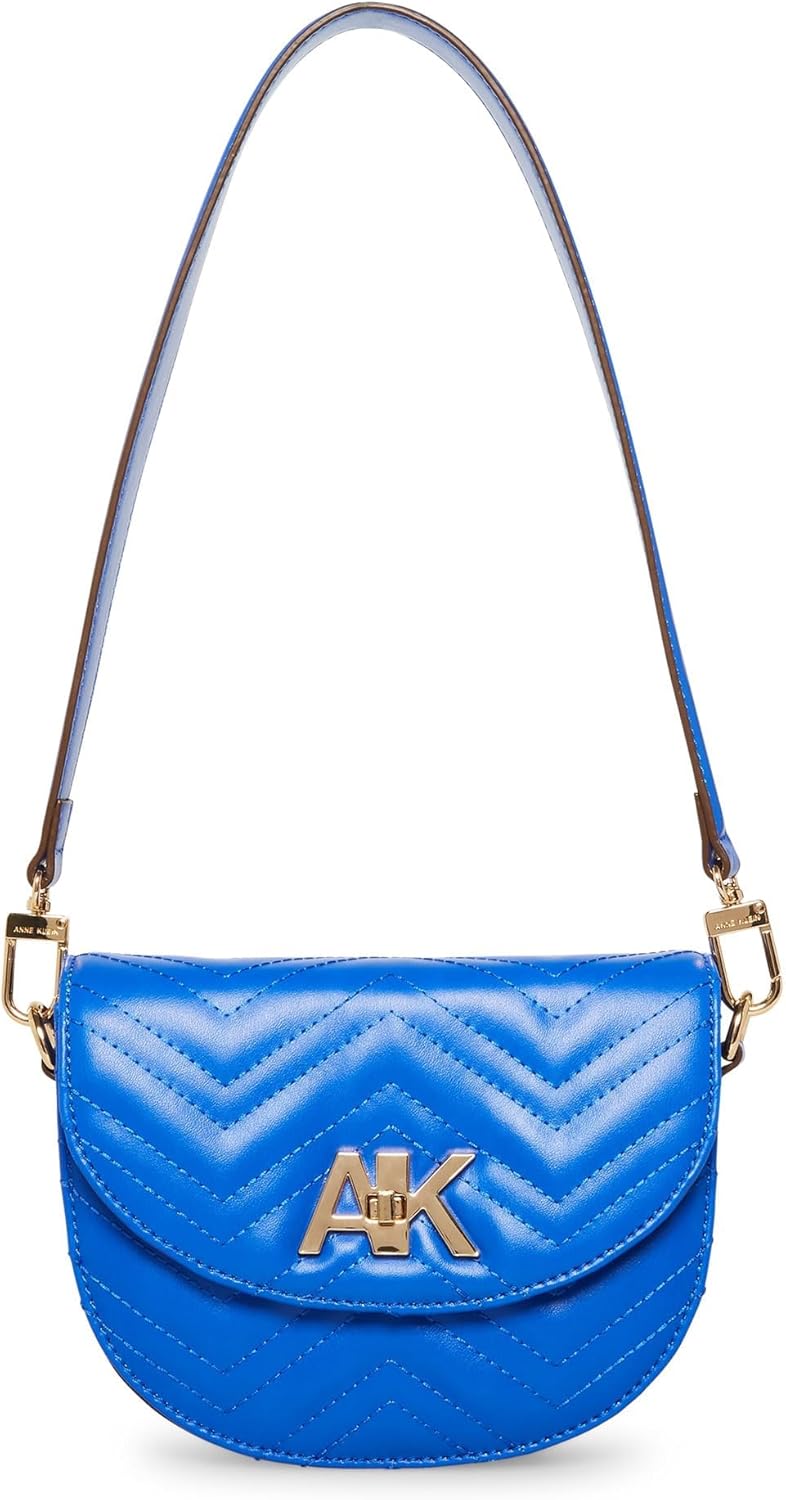 Anne Klein Mini Convertible Quilted Shoulder Bag with Turnlock
