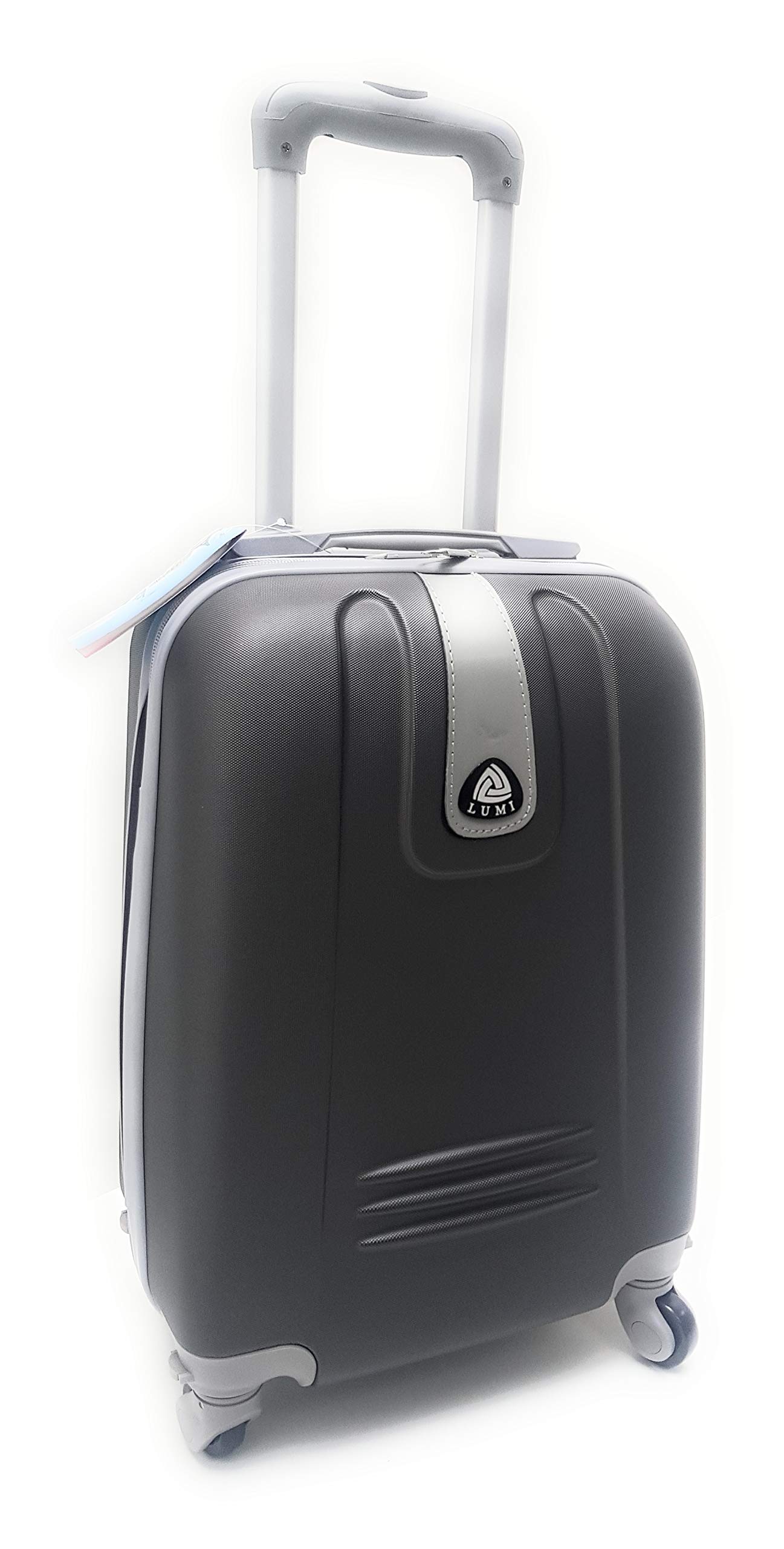 TROLLEY ORMI-LUMI IDONEO RYANAIR Cm.55x40x20 ABS RIGIDO 4 RUOTE MISURE EFFETTIVE del trolley Cm.52x33x19 Bagaglio a mano (NERO)