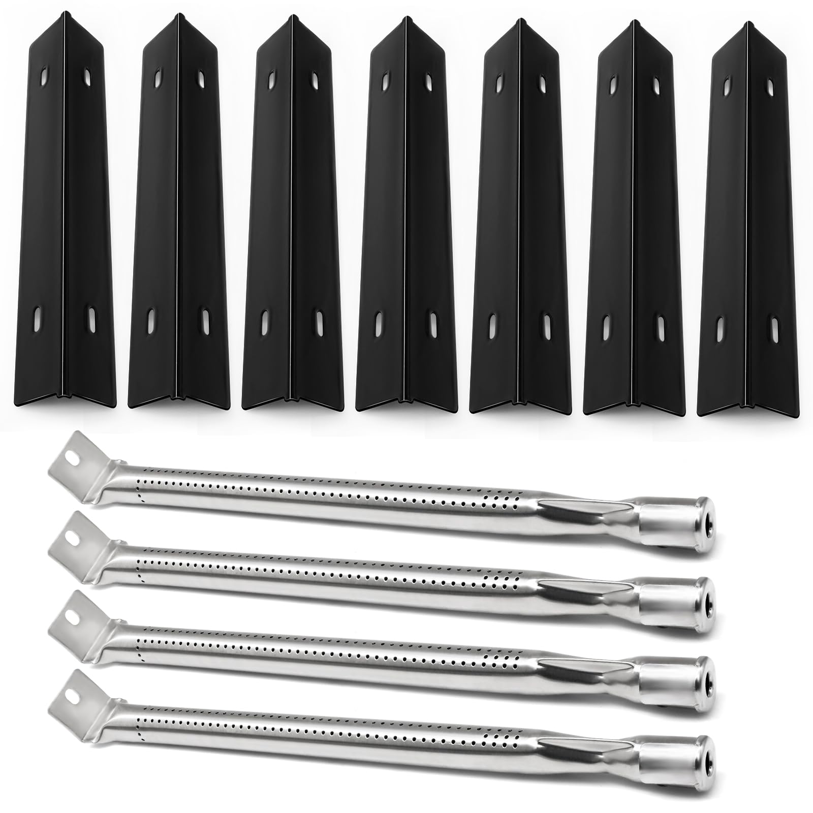Hiorucet Grill Replacement Part Kit for Prestige 500 and Napoleon Grill Rogue Series, Porcelain Steel Heat Plate and Burner for Napoleon Gas Grill Parts P500RSIBPK-3, P500RSIBPSS-3, Prestige 500