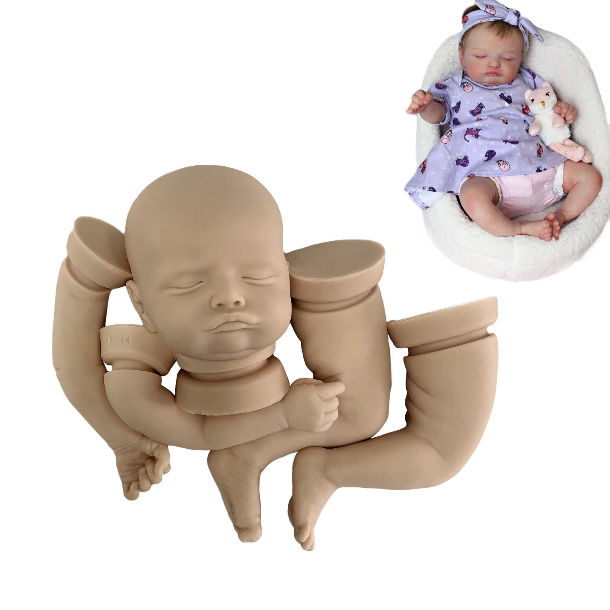 Reborn Doll Platinum Liquid Solid Soft Silicone Kits DIY Blank Painted and Unpainted Unfinished Parts (Rosalie-18Inch)