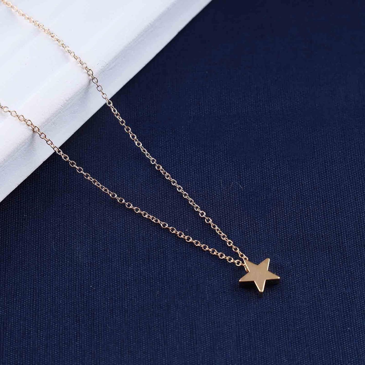 Boho Star Choker Necklace Tiny Star Pendant Necklace Minimalist Single Star Choker Necklace Gold Lucky Star Necklace Jewelry for Women - Image 5