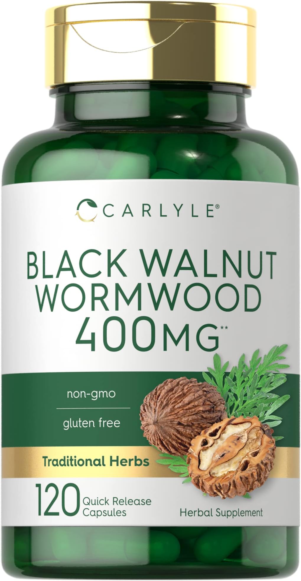 Carlyle Wormwood Black Walnut | 120 Capsules | Herbal Complex | Non-GMO, Gluten Free