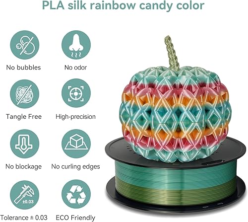 Miniatura 3 de Filamento de impresora 3D de ácido poliláctico de seda, precisión dimensional +- 0.001 pulgadas, carrete de 2.2 libras, filamento brillante PLA de