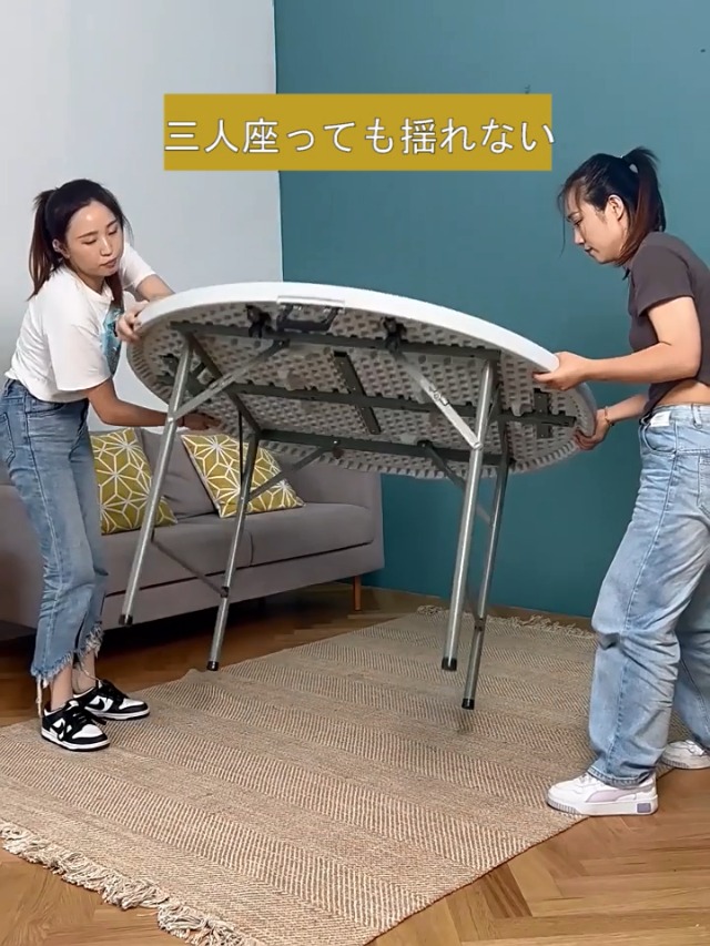 Amazon｜QD-WST 折り畳みテーブル ダイニングテーブル 122cm 円形