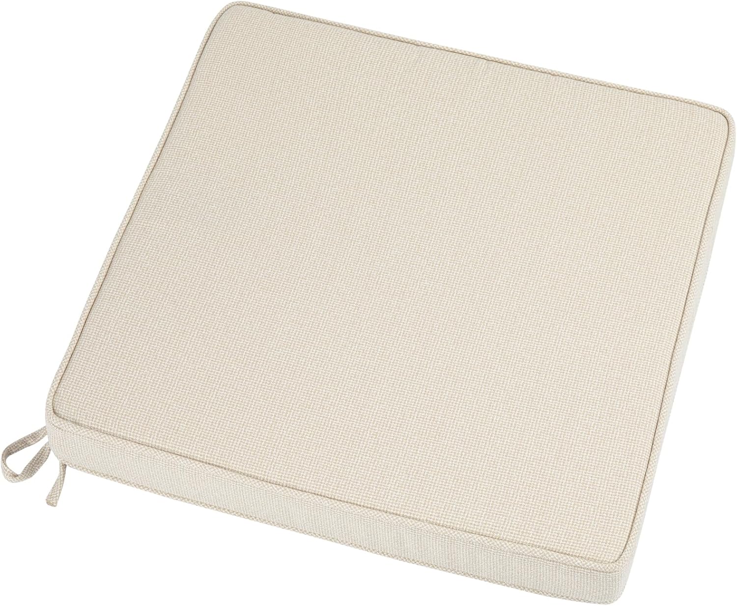 Patio Chair Cushion 18"x18"x2.5" for Patio Furniture, 2 Pack, Indoor/Outdoor Waterproof Square Corner Seat Cushion with Ties, Chair Pads for Garden Dining Office Sofa-Cream