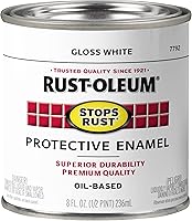 Vista 50 de Rust-Oleum 7770502-2PK - Pintura anti-óxido para aplicación con brocha, cuarto de galón, almendra brillante, (paquete de 2)