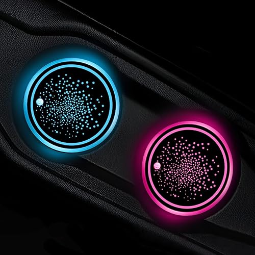 2 luces LED para portavasos de automóvil, 7 colores cambiantes, inserto de carga USB, posavasos para automóvil, decoración de lámpara de atmósfera,