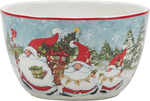 Miniatura 2 de Certified International Gnomos de Navidad 5.25" PostreHelado Tazones, Juego de 4 Diseños Surtidos