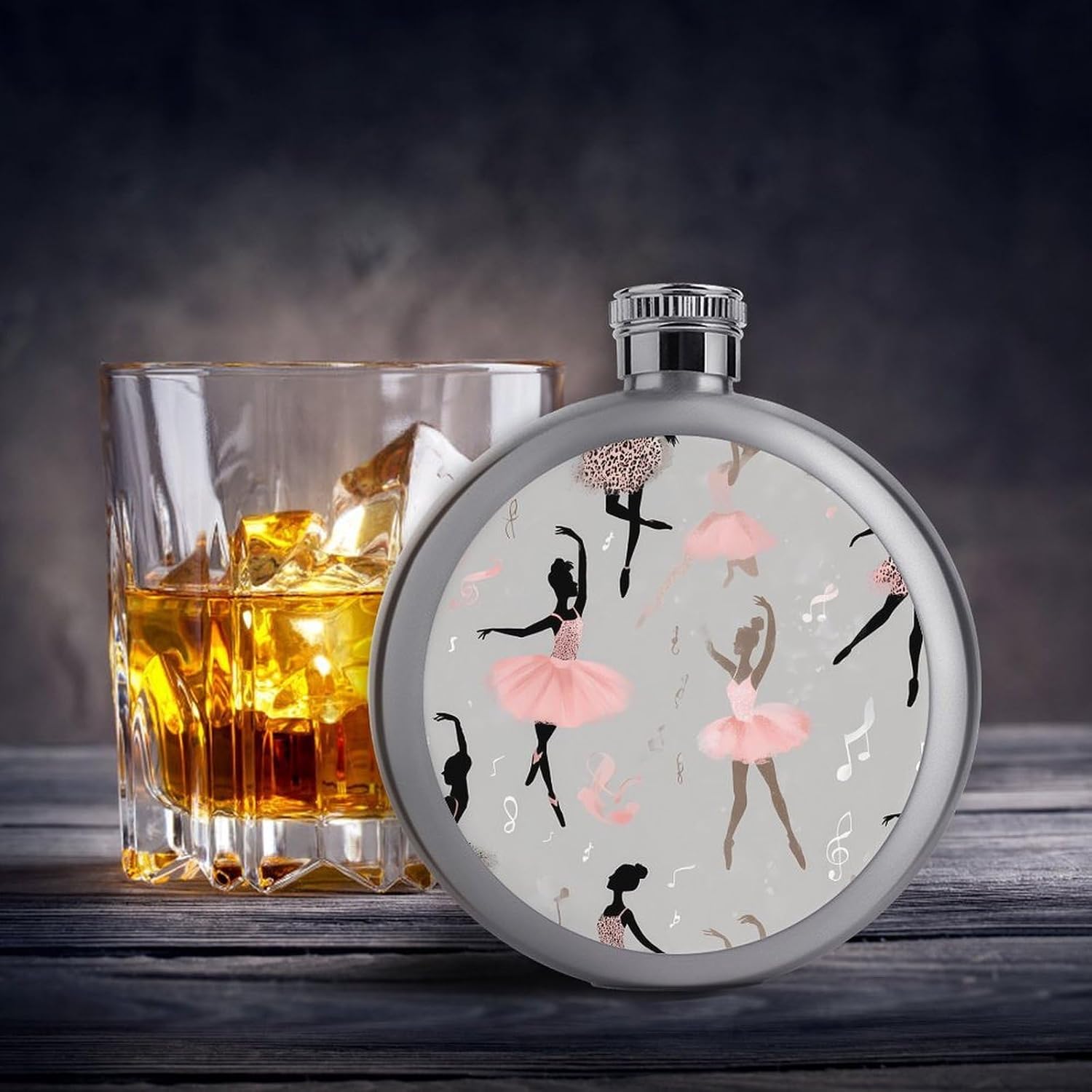 Music Dance Ballet Dancer Round Flasks for Liquor Leak Proof 5oz image 4