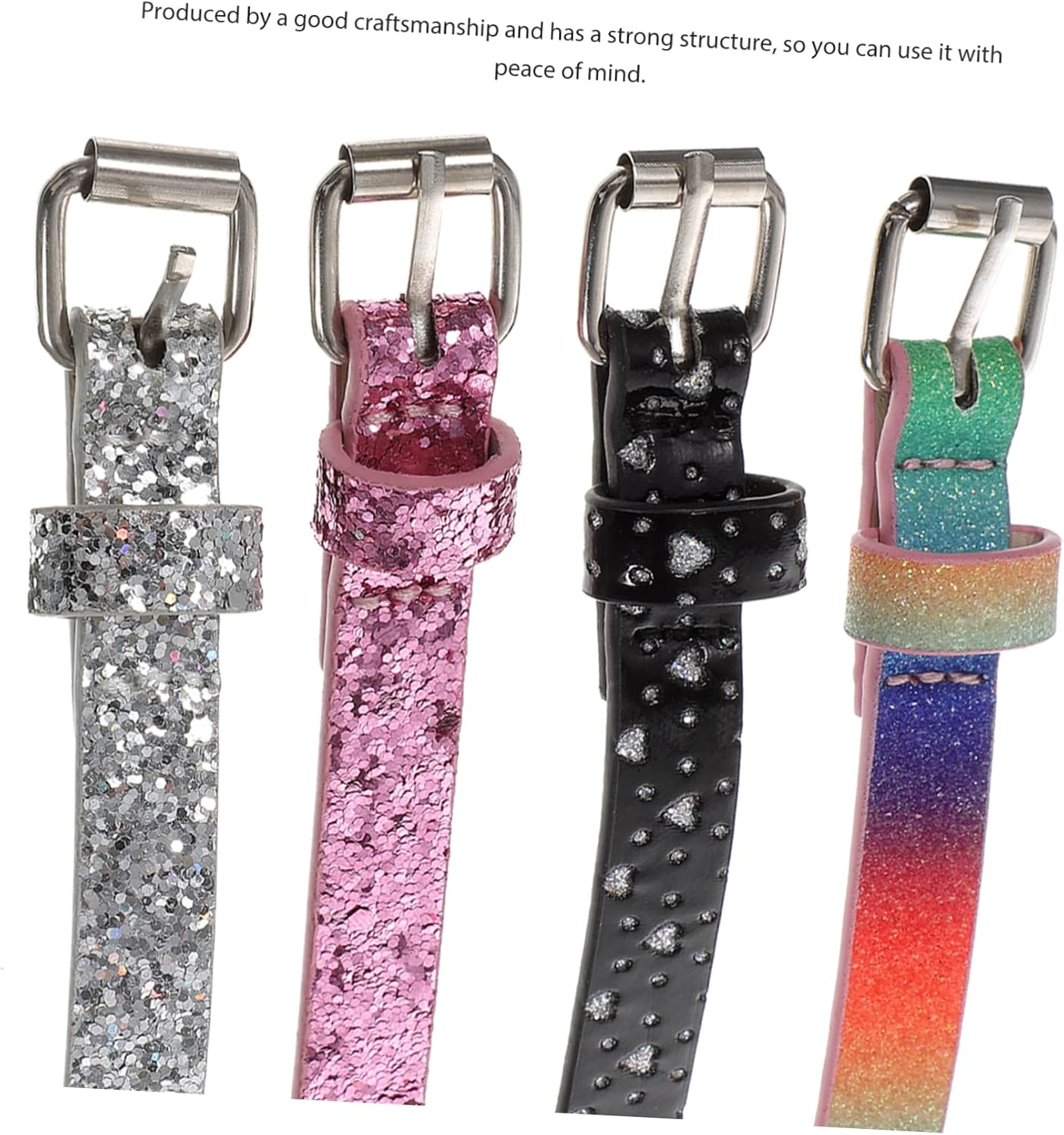 VALICLUD 4pcs Leather Look Boys and Girls Belt Heart Buckle Belt for Girls Wide Waist for Jeans Dresses