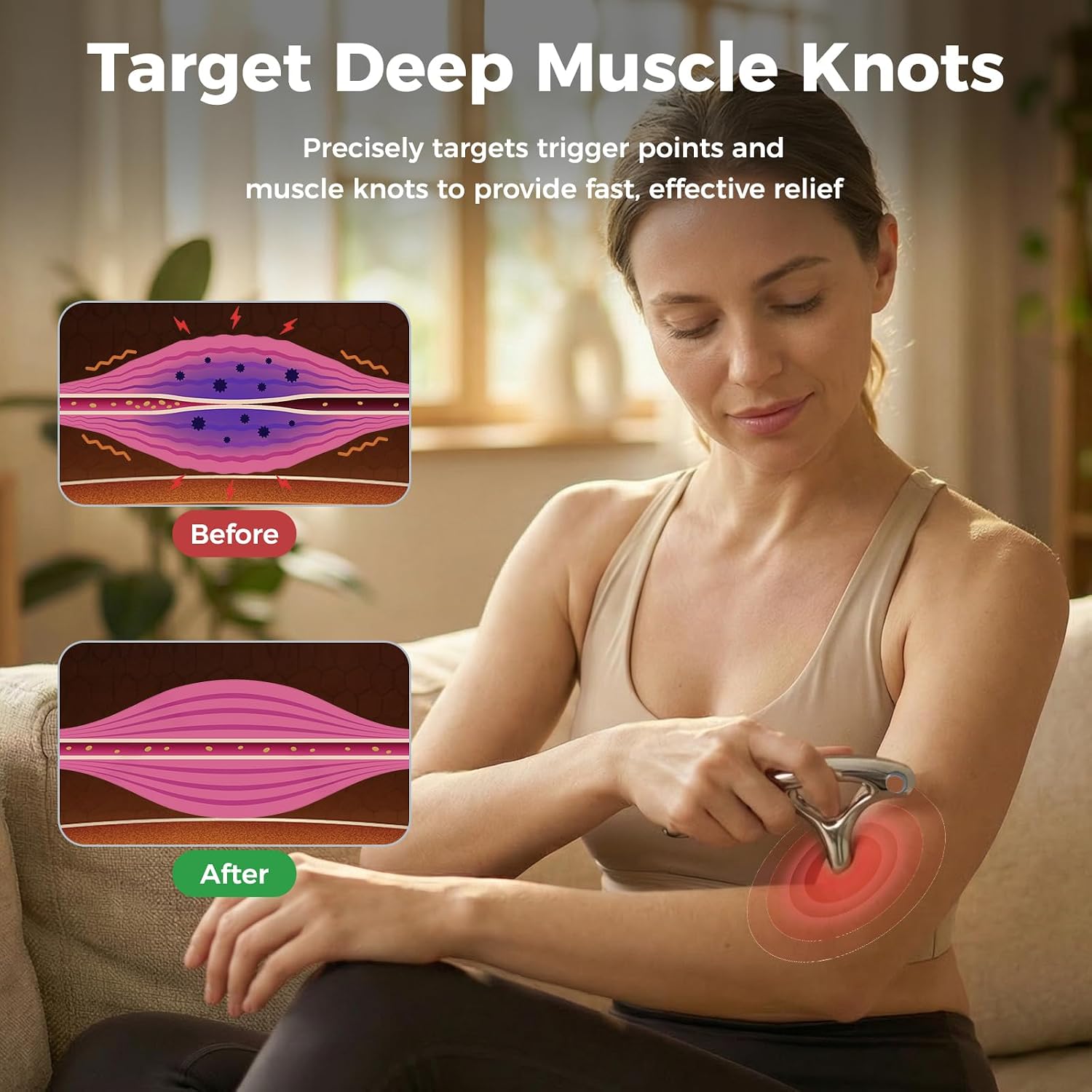 Ranarose Trigger Point Massage Tool for Deep Tissue, Muscle Pain Relief (T) image 5