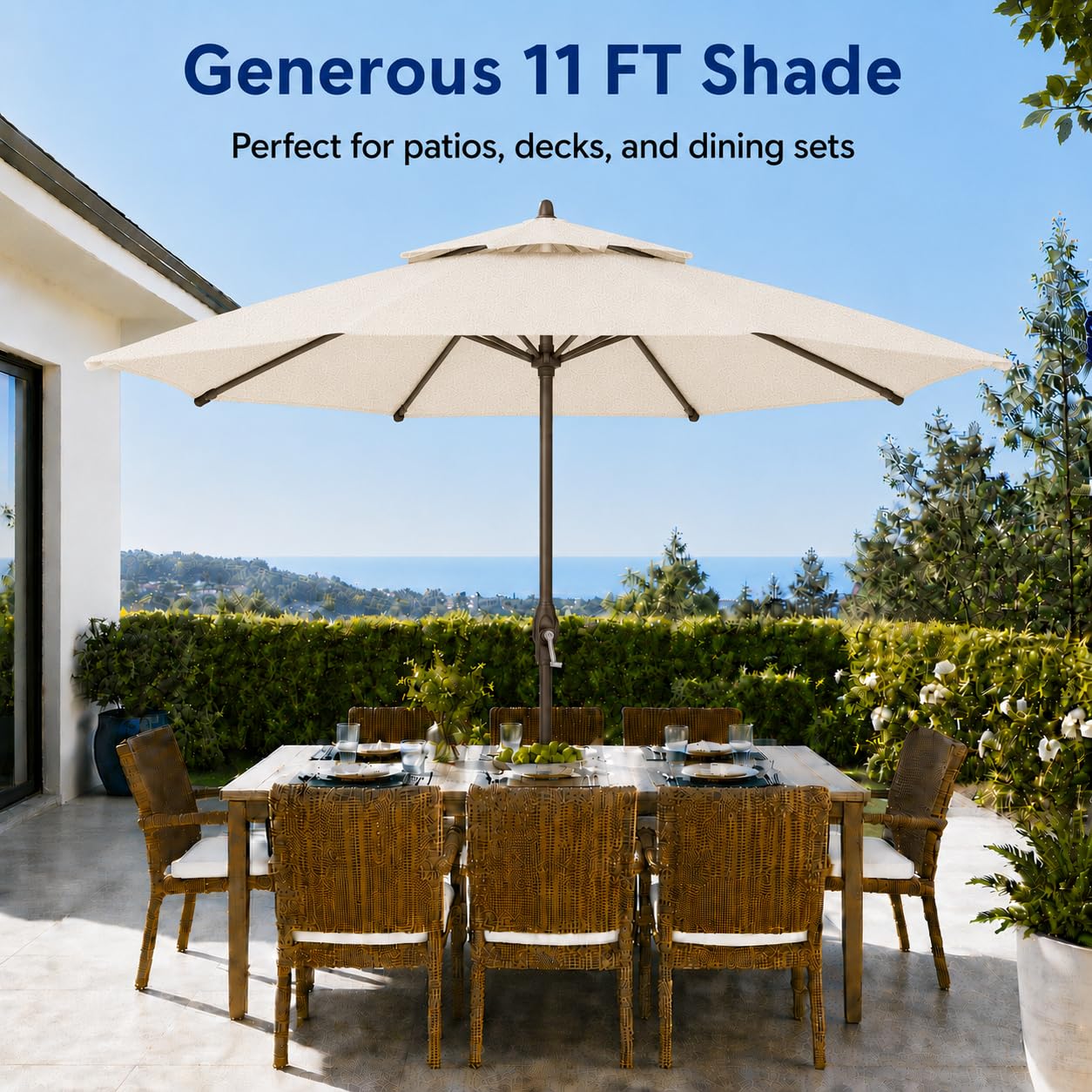 destination summer 11-foot rectangular aluminum solar patio umbrella Treasure Garden 11ft – Outdoor Market Umbrella – Deluxe Auto-Tilt – Bronze Frame (Sunbrella, Canvas) : Patio, Lawn & Garden [Category: Gloves] BELL Qualifier DLX Mips you can tilt the Color:Pastel Yellow