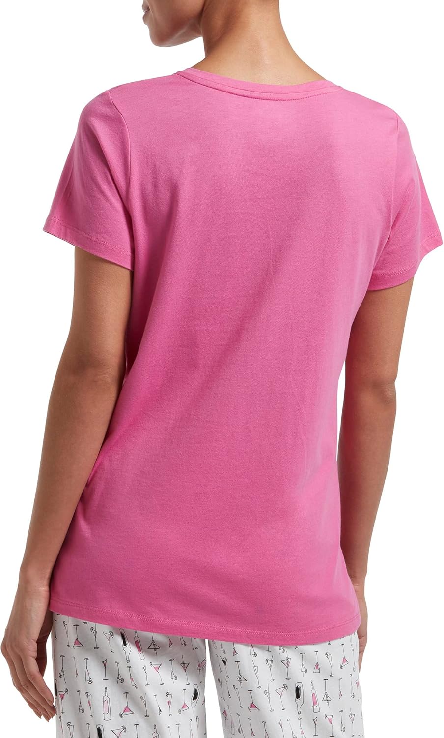 HUE Womens Sleepwell Basic Short Sleeve V-Neck T-Shirt for Lounging Or Sleeping, Made with Temperature Regulating Technology - Image 2