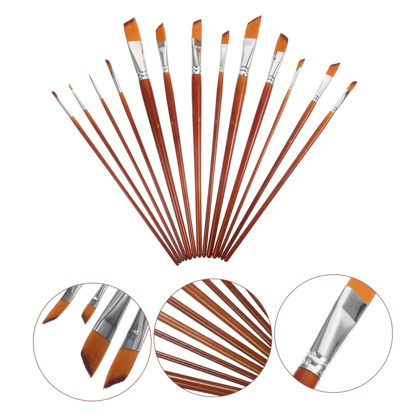 2 Set Di Pennelli Per Pittura Penne Riutilizzabili Set Di Pennelli in Nylon Per Dettagli Per Acrilico Arte Studenti 13 Pezzi*2