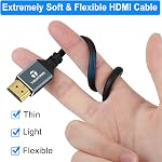 Thsucords 8K Mini HDMI à HDMI câble 1.6FT(0.5M), Souple mince & Mince 48Gbps HDMI à Mini HDMI 2.1 Prise en charge du câble 8K@60HZ 4K@144HZ pour appareil photo, caméscope, tablette et carte vidéo, laptop