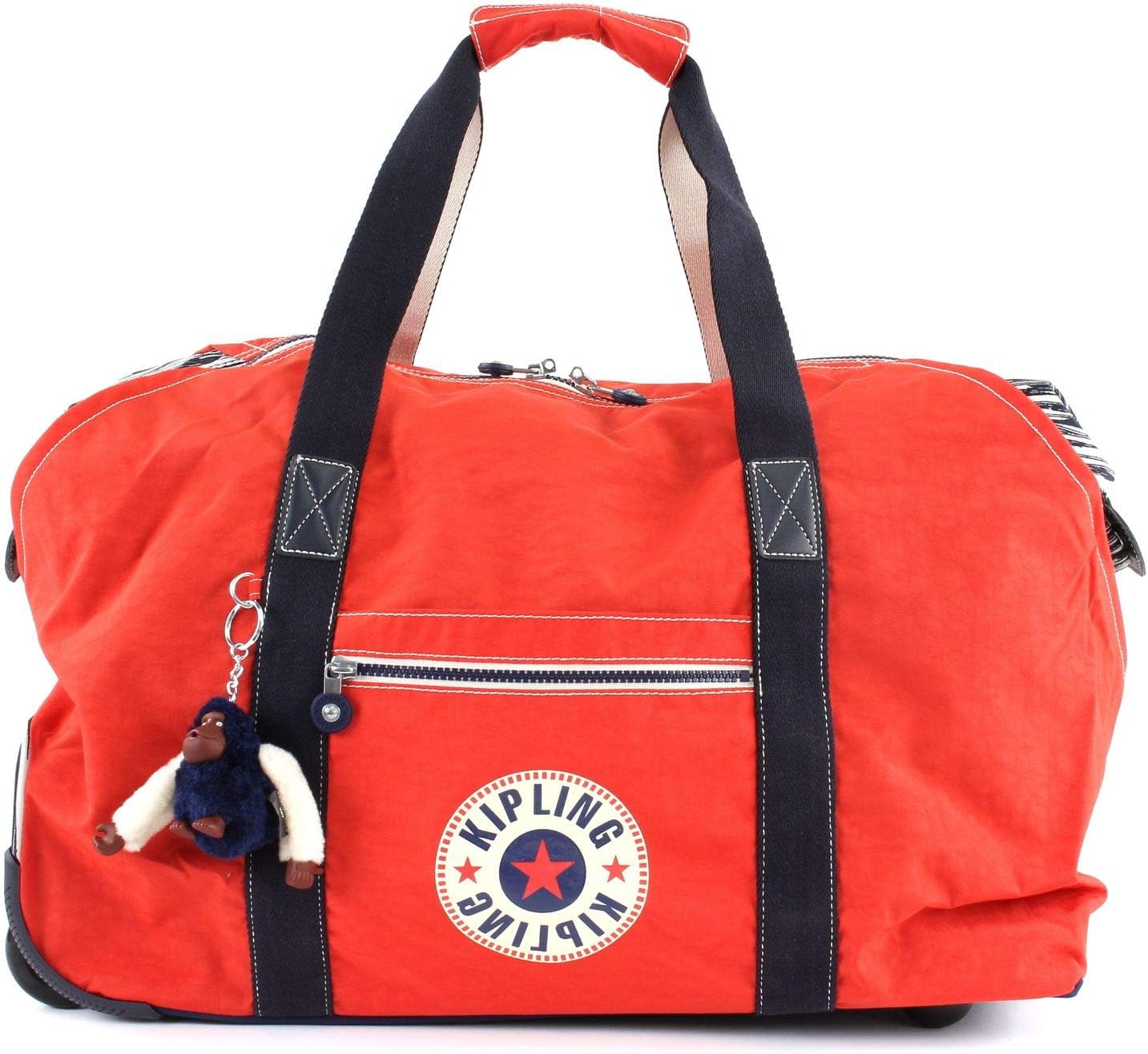 Kipling Art on Wheels Softside Rolling Tote Luggage, Active Red/Blue, Medium 25-Inch