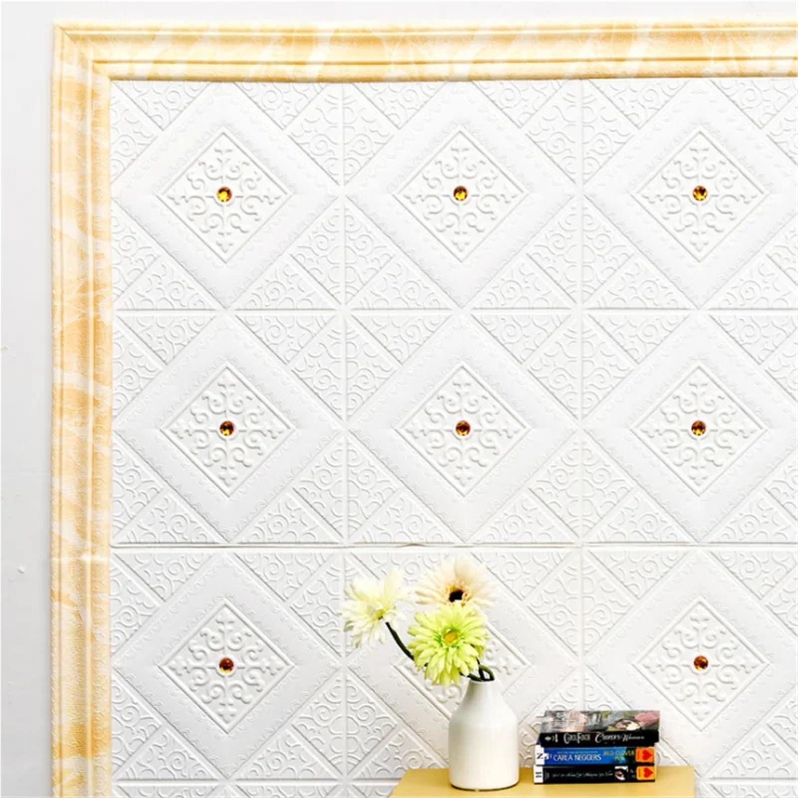 Cenefas Decorativas Adhesivas Papel tapiz autoadhesivo impermeable for rodapié de 2,3 m x 8cm, pegatinas pared del dormitorio for sala estar(Sliver,5Pcs 2.3mX8cm)