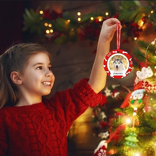 Miniatura 5 de Personalized Christmas Ornaments with Dog Cats Pets 2022 Custom Pet Memorial Photo Ceramic Christmas Ornament Customized Christmas Ornament Dogs